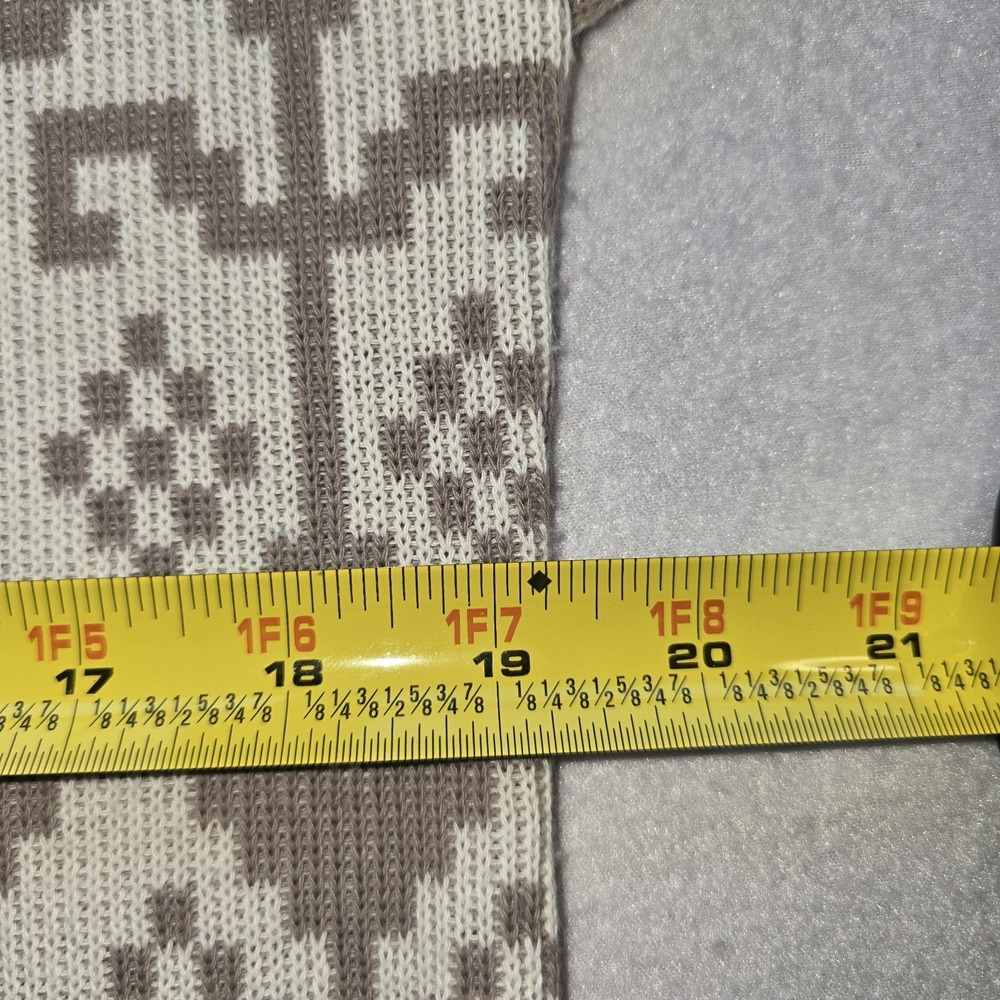 IFI Knits Vintage 80s Sweater M Geometric Nordic Fair Isle Earth Tone Knitwear - Picture 10 of 11